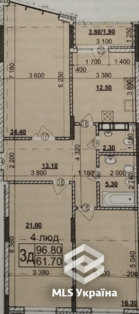 1-кімнатна квартира за адресою вул. Кармелюка Устима (площа 99 м²) - Atlanta.ua - фото 8
