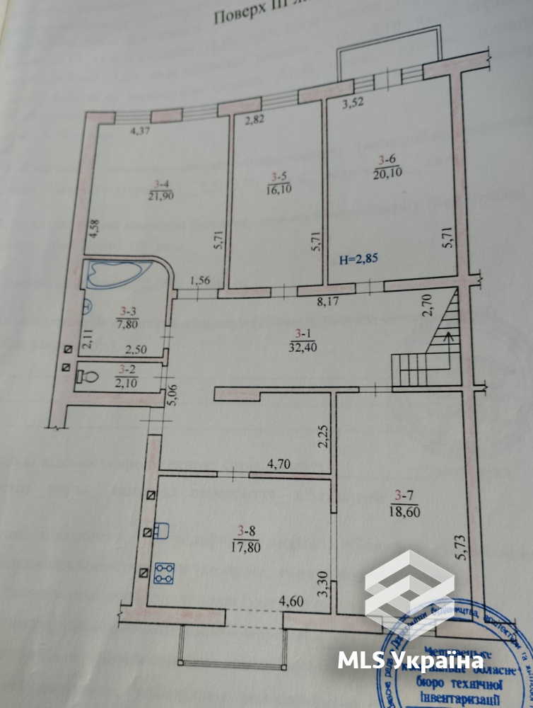 Квартири - м. Чернівці, Центр - 4 кімн., 163.1 м²