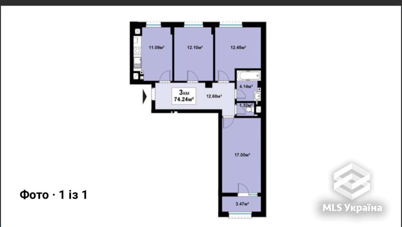 1-кімнатна квартира за адресою вул. Головна (площа 75 м²) - Atlanta.ua - фото 4