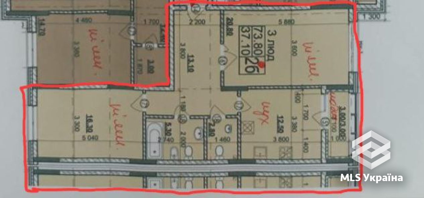 1-кімнатна квартира за адресою вул. Кармелюка Устима (площа 74 м²) - Atlanta.ua - фото 2