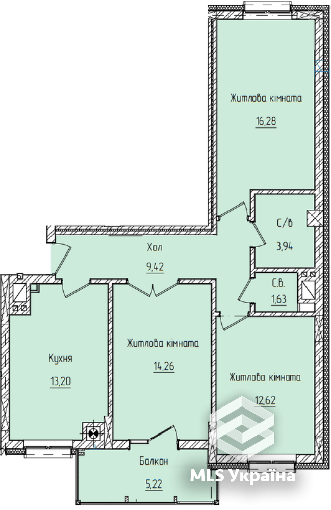 1-кімнатна квартира за адресою вул. Науки (площа 80 м²) - Atlanta.ua - фото 2