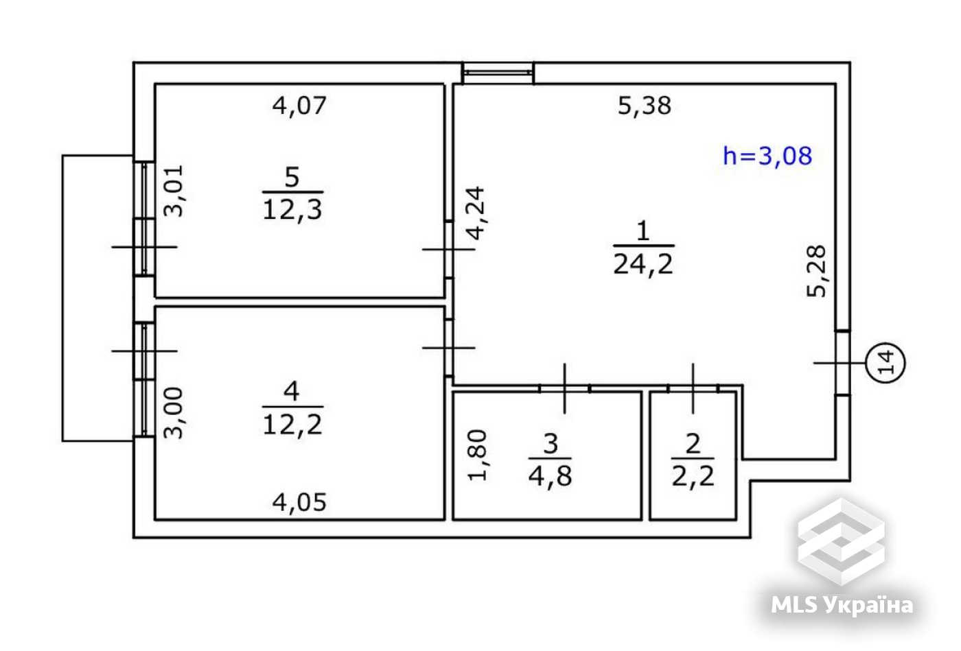 1-кімнатна квартира за адресою вул. Яслинська (площа 57 м²) - Atlanta.ua - фото 4