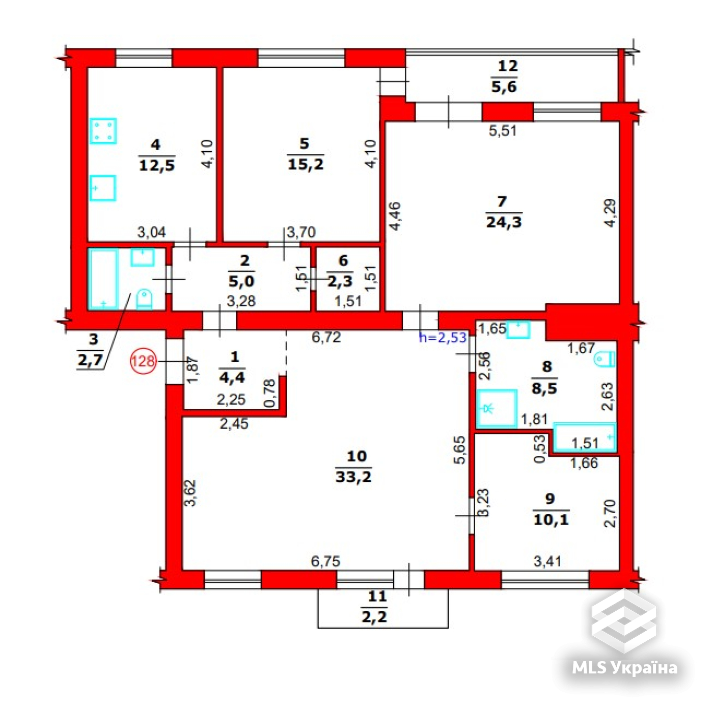 1-комнатная квартира по адресу ул. Руставели шота (площадь 126 м²) - фото 13 1-комнатная квартира по адресу ул. Руставели шота (площадь 126 м²) - Atlanta.ua - фото 13