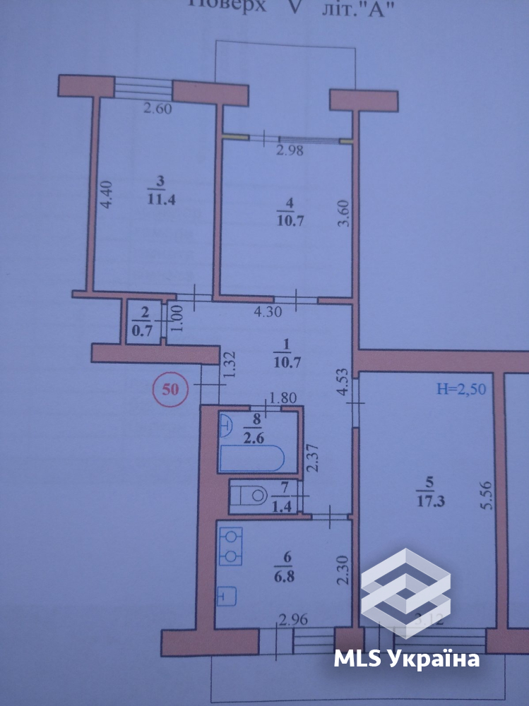 Квартири - м. Чернівці, Проспект Незалежності - 3 кімн., 75.2 м²